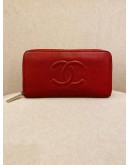 CHANEL CAVIAR LEATHER ZIP AROUND LONG WALLET SHW