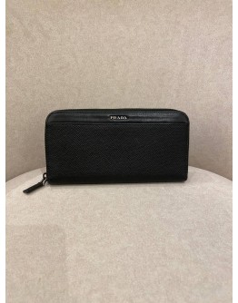  PRADA LONG WALLET IN BLACK SAFFIANO LEATHER