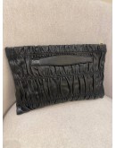 PRADA BLACK GAUFRE NAPPA LEATHER CLUTCH