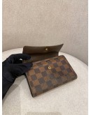 LOUIS VUITTON TRI-FOLD WALLET IN BROWN DAMIER EBENE CANVAS