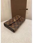 LOUIS VUITTON TRI-FOLD WALLET IN BROWN DAMIER EBENE CANVAS