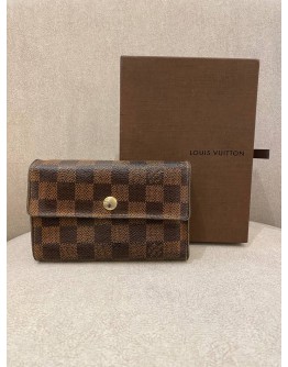 LOUIS VUITTON TRI-FOLD WALLET IN BROWN DAMIER EBENE CANVAS