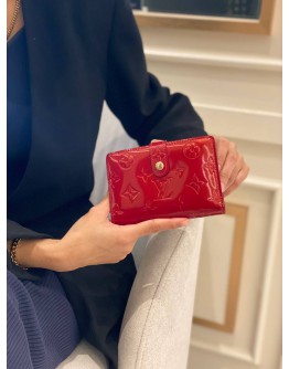 LOUIS VUITTON RED MONOGRAM VERNIS SMALL WALLET -FULL SET-