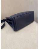 CHANEL VINTAGE DOUBLE SIDE DARK BLUE QUILTED LAMBSKIN LEATHER TOTE SHOULDER BAG