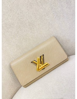 LOUIS VUITTON TWIST WALLET BEIGE EPI LEATHER LONG WALLET 