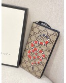 (BRAND NEW) GUCCI GG SUPREME KINGSNAKE PRINT LARGE TOP ZIPPY LONG WALLET  -FULL SET-