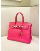 HERMES BIRKIN 30 ROSE TYRIEN EPSOM LEATHER TOP HANDLE BAG PHW