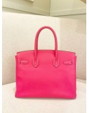 HERMES BIRKIN 30 ROSE TYRIEN EPSOM LEATHER TOP HANDLE BAG PHW