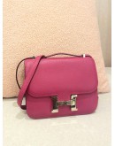 HERMES CONSTANCE 18 ROSE POURPRE EPSOM PHW BAG STAMP C YEAR 2018 