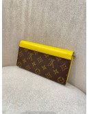 LOUIS VUITTON TRIBAL MASK MONOGRAM CANVAS YELLOW LEATHER LONG WALLET 