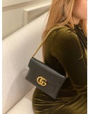 GUCCI GG MARMONT LOGO BLACK CALFSKIN LEATHER CROSSBODY BAG -FULL SET-