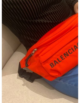 (LIKE NEW) BALENCIAGA RED NYLON BUMBAG 