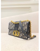 CHRISTIAN DIOR 30 MONTAIGNE BLUE DIOR OBLIQUE JACQUARD CHAIN BAG   