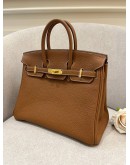 BRAND NEW HERMES BIRKIN 25 BROWN TOGO LEATHER IN GOLD HARDWARE 