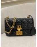  CHRISTIAN DIOR DIORADDICT FLAP BAG IN BLACK CANNAGE LAMBSKIN LEATHER 