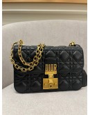  CHRISTIAN DIOR DIORADDICT FLAP BAG IN BLACK CANNAGE LAMBSKIN LEATHER 