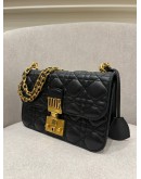  CHRISTIAN DIOR DIORADDICT FLAP BAG IN BLACK CANNAGE LAMBSKIN LEATHER 