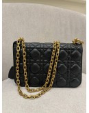  CHRISTIAN DIOR DIORADDICT FLAP BAG IN BLACK CANNAGE LAMBSKIN LEATHER 