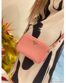 PRADA 1NF674 MINI SAFFIANO CROSSBODY BAG IN PINK SAFFIANO LEATHER -FULL SET-