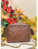 (LIKE NEW) CHANEL TASSEL CAMERA BROWN LAMBSKIN LEATHER SLING BAG 