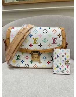 LOUIS VUITTON SOLOGNE MULTICOLOR MONOGRAM CROSSBODY BAG WITH NOTE BOOK 