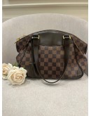 LOUIS VUITTON VERONA PM BROWN DAMIER EBENE CANVAS SHOULDER BAG GOLD HARDWARE