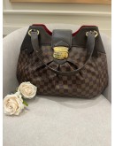 LOUIS VUITTON SISTINA GM BROWN DAMIER EBENE CANVAS SHOULDER BAG IN GOLD HARDWARE