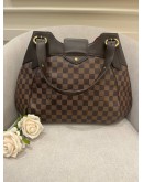 LOUIS VUITTON SISTINA GM BROWN DAMIER EBENE CANVAS SHOULDER BAG IN GOLD HARDWARE