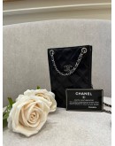 CHANEL CC CARD AND PHONE HOLDER CROSSBODY IN BLACK CALFSKIN LEATHER