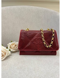 CHANEL CC FLAP MINI RARE LIZARD LIMITED EDITION CHAIN BAG GHW