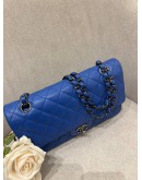 CHANEL CLASSIC MEDIUM DOUBLE FLAP GOLD CHAIN BAG IN INDIGO BLUE CAVIAR LEATHER