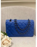 CHANEL CLASSIC MEDIUM DOUBLE FLAP GOLD CHAIN BAG IN INDIGO BLUE CAVIAR LEATHER