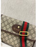 GUCCI BROWN GG SUPREME CANVAS NEO VINTAGE WEB FLAP BELT BAG 