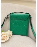 GUCCI EMBOSSED PERFORATED FLAP CROSSBODY BAG 