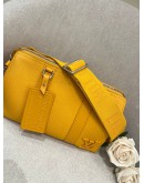 2023 LOUIS VUITTON CITY KEEPALL CROSSBODY BAG IN YELLOW PEBBLED LEATHER