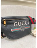 GUCCI PRINTE SMALL BLACK LEATHER BUM BAG FANNY PACK 