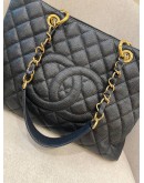 CHANEL GST TOTE SHOULDER BAG IN BLACK CAVIAR LEATHER GOLD HARDWARE 