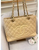 CHANEL GST CAVIAR LEATHER BAG BEIGE GHW