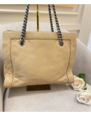 CHANEL BOY TOTE BAG IN BEIGE CALFSKIN LEATHER