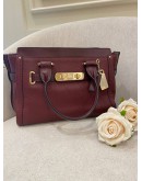 COACH SWAGGER CARRYALL BURGUNDY CROSSBODY AND SHOULDER HANDBAG WITH LONG STRAP