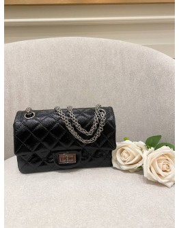 CHANEL REISSUE 224 PATENT DOUBLE SMALL FLAP BAG SHW