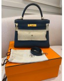 (LIKE NEW) 2018 HERMES KELLY 28 VERT CYPRESS TOGO LEATHER GOLD HARDWARE