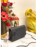 (LIKE NEW) CHANEL CAMBON LINE WALLET ON CHAIN IN LAMBSKIN BLACK LEATHER -FULL SET-