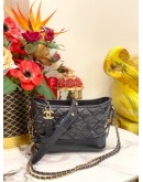 CHANEL SMALL GABRIELLE SHOULDER AND CROSSBODY BAG IN BLACK AGED CALFSKIN LEATHER