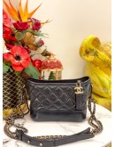 CHANEL SMALL GABRIELLE SHOULDER AND CROSSBODY BAG IN BLACK AGED CALFSKIN LEATHER