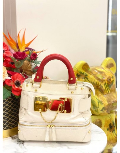 CHRISTIAN LACROIX BLING GOLD SATCHEL LEATHER BAG 