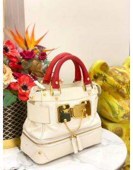 CHRISTIAN LACROIX BLING GOLD SATCHEL LEATHER BAG 