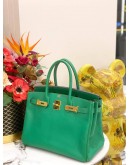 HERMES BIRKIN 30 BAG IN VERT VERTIGO EPSOM LEATHER -FULL SET-