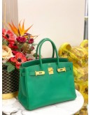 HERMES BIRKIN 30 BAG IN VERT VERTIGO EPSOM LEATHER -FULL SET-
