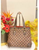 LOUIS VUITTON HAMPSTEAD TOTE BAG IN DAMIER EBENE CANVAS AND LEATHER TRIM